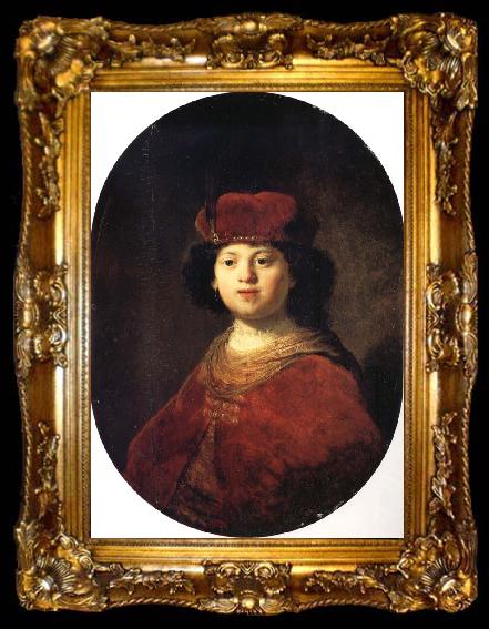 framed  REMBRANDT Harmenszoon van Rijn Portrait of a Boy, ta009-2